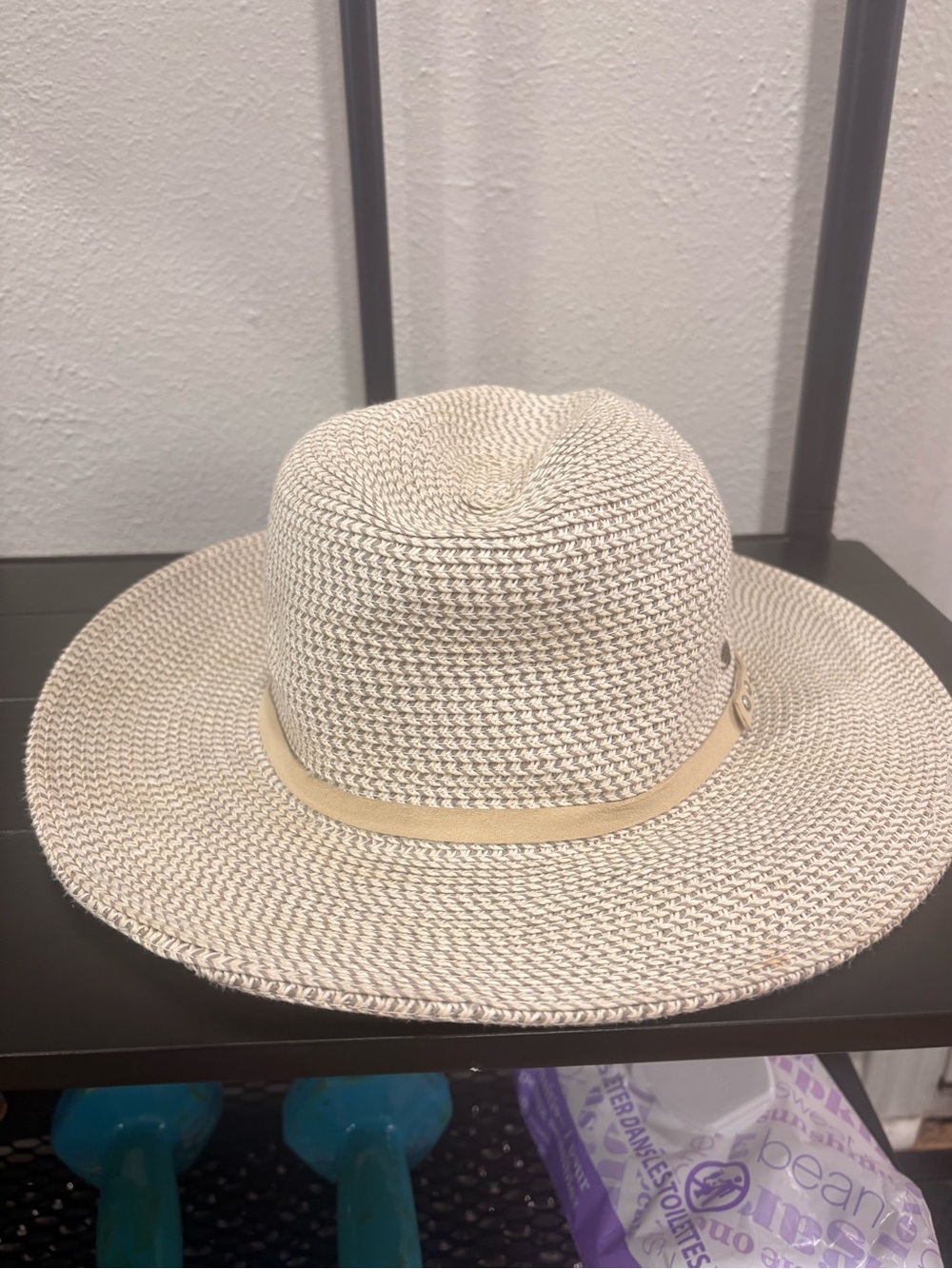 C.C Two-Tone Braided Straw Sun Hat in Natural and Cream